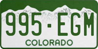 CO license plate 995EGM