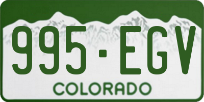CO license plate 995EGV
