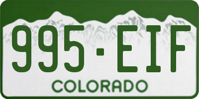 CO license plate 995EIF
