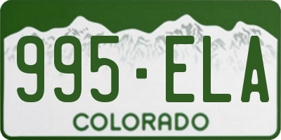 CO license plate 995ELA