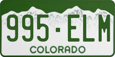 CO license plate 995ELM
