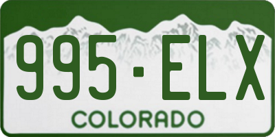 CO license plate 995ELX