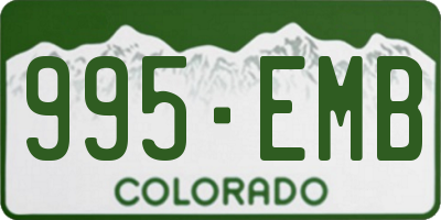 CO license plate 995EMB