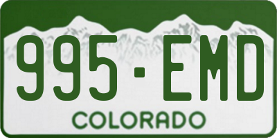 CO license plate 995EMD