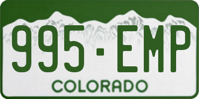 CO license plate 995EMP