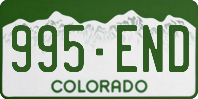 CO license plate 995END