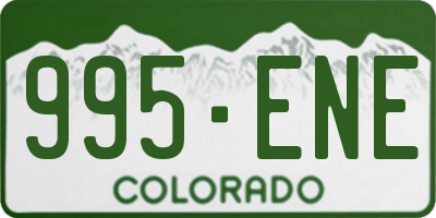 CO license plate 995ENE