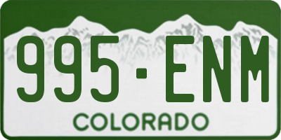 CO license plate 995ENM