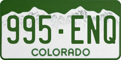 CO license plate 995ENQ
