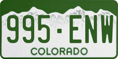 CO license plate 995ENW