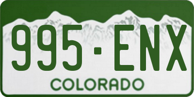 CO license plate 995ENX