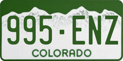 CO license plate 995ENZ