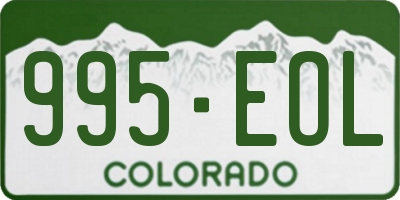 CO license plate 995EOL