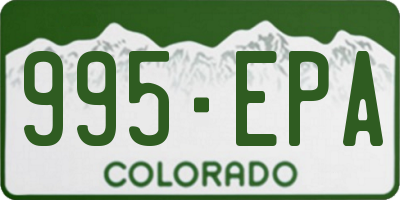 CO license plate 995EPA