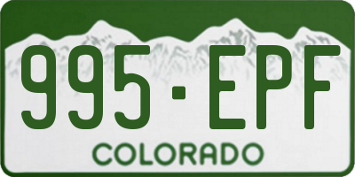 CO license plate 995EPF