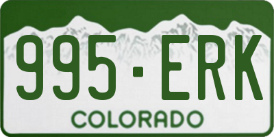 CO license plate 995ERK