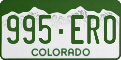 CO license plate 995ERO