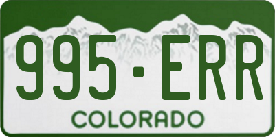 CO license plate 995ERR