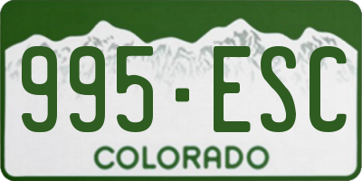 CO license plate 995ESC