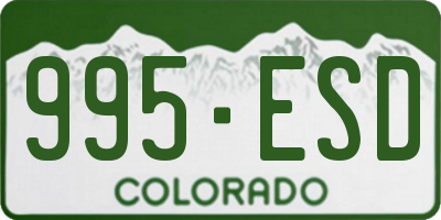 CO license plate 995ESD