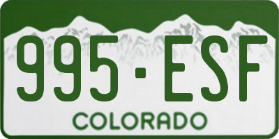 CO license plate 995ESF