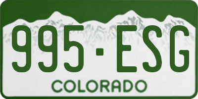 CO license plate 995ESG
