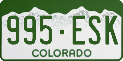 CO license plate 995ESK