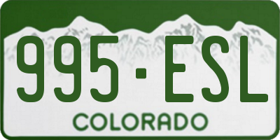 CO license plate 995ESL