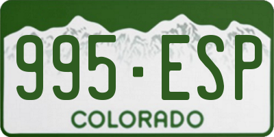 CO license plate 995ESP