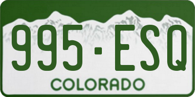 CO license plate 995ESQ