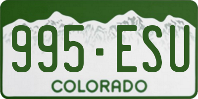 CO license plate 995ESU