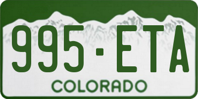 CO license plate 995ETA