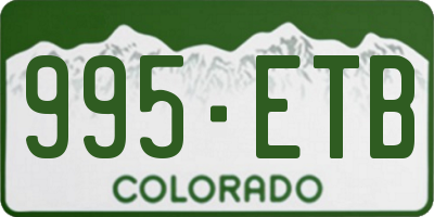 CO license plate 995ETB