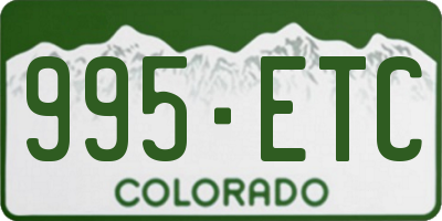 CO license plate 995ETC