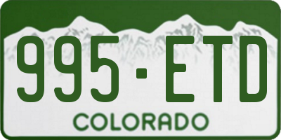 CO license plate 995ETD