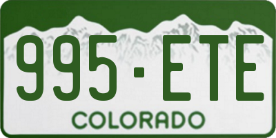 CO license plate 995ETE