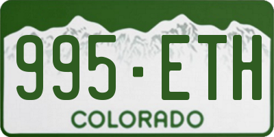 CO license plate 995ETH