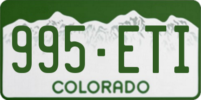 CO license plate 995ETI