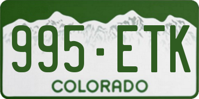 CO license plate 995ETK