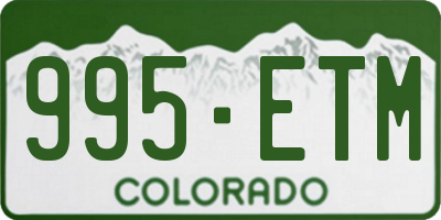 CO license plate 995ETM