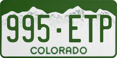 CO license plate 995ETP