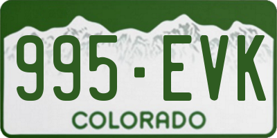CO license plate 995EVK
