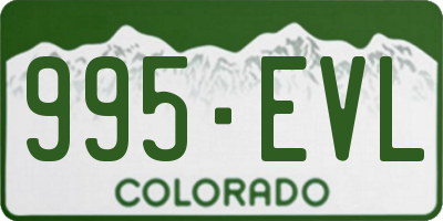 CO license plate 995EVL