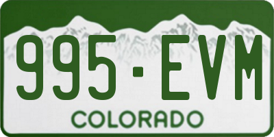 CO license plate 995EVM