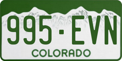 CO license plate 995EVN