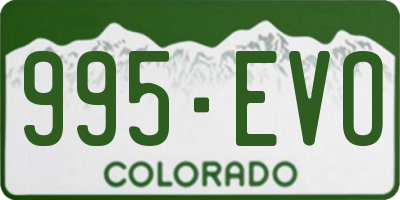 CO license plate 995EVO