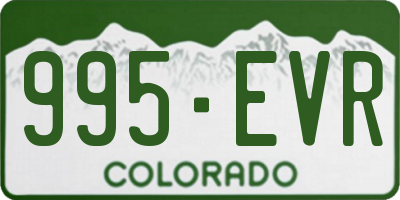 CO license plate 995EVR