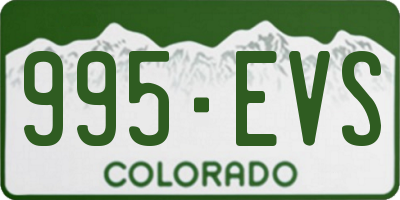 CO license plate 995EVS