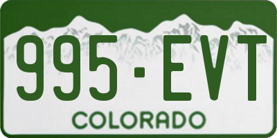 CO license plate 995EVT