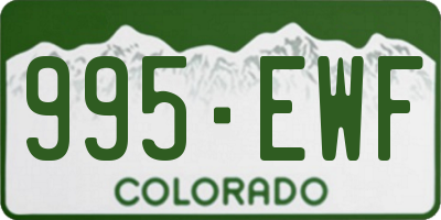 CO license plate 995EWF